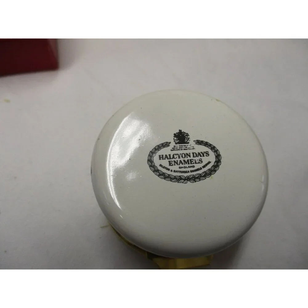 Enamel Box Halcyon Days Christmas 1981 Snuff Pill‎ Jewelry English bilston